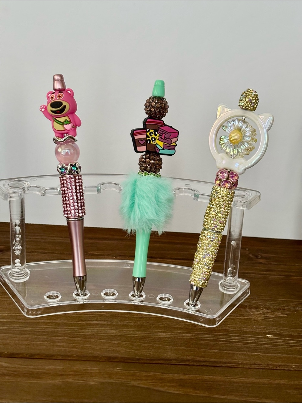 3 PC  Decorative Character Pens - Cute Floral & Fuzzy Designs.